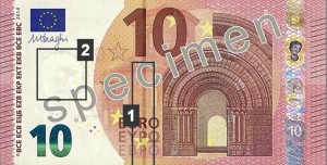 Incliner pour reconnaitre un faux billet de 10 euros